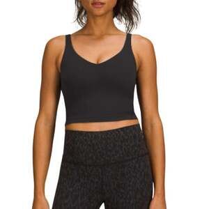 Lululemon Align Tank Top Black Nulu Yoga V-Neck Built-in Bra Size 4 Athleisure